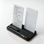 DeltaHub Reusable To-Do List for Desk - Dry Erase Daily Planner with 2 Cards, Marker & Eraser - Minimalist Desktop Organizer for Office, Work from Home - Analog Productivity Tool (Black)