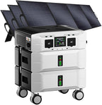 IEE SP5000 Portable Power Station & Solar Generator with 3×200W Panels Included,5000W (Peak 9000W) 5120Wh EV-Grade LFP Batteries,120/240V Dual Voltage,3500W 1.6H Fast Charge,APP&EPS for Home Backup.