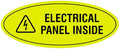 Signs ByLITA Oval Electrical Panel Inside Sign (Yellow/Black) - Large