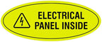 Signs ByLITA Oval Electrical Panel Inside Sign (Yellow/Black) - Medium
