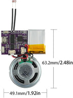 Voice Module,MP3 Music Sound Chips, 16MB Sound Module for Crafts, Christmas, New Year Greeting Cards, Box with Speaker Lithium Battery Powered and USB Cable. (JR-JX7004-Light - 2P)