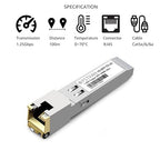 OPSTRAN 1000BASE-T SFP RJ45 Copper Transceiver Module Compatible with Juniper QFX-SFP-1GE-T SRX-SFP-1GE-T EX-SFP-1GE-T 100m Cat5e/6