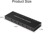 Azduou 4 AV to HDMI, 1080P/720P 4 Way RCA Composite CVBS AV Switch to HDMI Converter Adapter Support 4:3/16:9 Switching, for Sega Xbox PS1 PS2 PS3 N64 NGC SNES WII VHS VCR Camera DVD （with Remote）