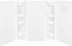 White Acrylic Tub Wall Surround 32"x 60"x 58" - Waterproof, Easy-to-Install, Two Shelf Units Kit Included - Bathtub Wall Surround Panels - Vertical Pattern, Dynamic Shelves