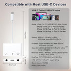 INVERSE NET Headphone Adapter for iPad, Headphone Splitter for 2 Headphones,3 in 1 USB C to 3.5mm Jack Audio Adapter with 60W Fast Charging Compatible with S24/23 Ultra.