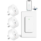 WiFi Smart Outlet Plug with Remote,GreenCycle 3 Electric Smart Plug with Remote,Compatible with Alexa and Google Home via Tuya,15A/1500W，Remote Control from Anywhere,TUV FCC List(2.4G)