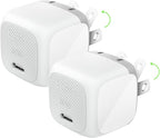 Belkin USB C Charger Block 20W (2 Pack), Fast Charging Block, Type C Wall Charger, Compatible with Apple iPhone 17, Air, Pro, AirPods,Samsung Galaxy S25, Google Pixel 10, iPad, AirPods, etc - White