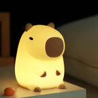 ATSUI Cute Capybara Night Light, LED Squishy Novelty Animal Lamp, Food Grade Silicone, 2 Level Dimmable, Breastfeeding Nursery Nightlight for Room Decor, Funny Gifts Stuff for Boys Girls Baby Children