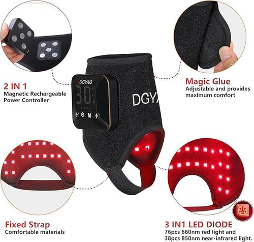4000mAh Cordless Red Light Therapy for Ankle, Portable Infrared Light Therapy for Wrists Light with 660nm & 850nm NIR Light, Red Light Wrap for Ankle Relaxation 14.2'' x 6.3''（2 Pack