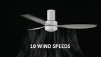 SMAAIR 52" Smart Flush Mount Ceiling Fans with Lights and Remote, Quiet DC Motor, 3-Blade Modern Ceiling Fan, Low Profile Ceiling Fan works with APP/Voice, 8H Timer &24H Schedule, ABS Blades, White