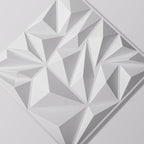 Art3d 33-Pack 3D Wall Panels for Interior Wall Decor, Modern Diamond Textured Accent Wall Paneling for Gaming Living Room TV Wall Background, 12 x 12 inch White, A10342