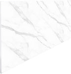 Dundee Deco Faux Marble Wall Panels - 2 ft X 4 ft - Glossy, Waterproof Indoor Wall Cladding - Off-White, Grey Veins - Set of 4 - Covers 31 sq ft