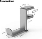 Rotating Headphone Stand - EURPMASK PC Gaming Headset Stand, Adjustable Clamp-on Headphones Holder, Earphone Hanger Hook Under Desk with 360 Degree Swivel&Cable Clip Organizer - Space Grey