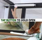Touch 'n Hold Smooth Door Closer - Single Kit (Almond) - Standard-Duty Door Closer with Touch-Button Hold Open Feature & Smooth Closing Motion – for (Medium & Lightweight) Storm, Screen Doors.
