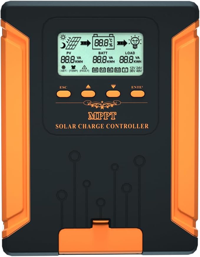 iSunergy 80A 180V MPPT Solar Charge Controller 12V/24V/36V/48V Auto, Heat-Dissipating Metal Housing, Dual Fans, and LCD Display, for LiFePO4, Gel, Lithium, SLD, FLD, and Ternary Battery