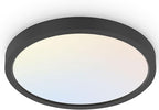 hykolity 18 Inch LED Round Flat Panel Light, Black, 32W, 3200lm, 3000K/4000K/5000K CCT Selectable, 120°Beam Angle, Dimmable Edge-Lit Flush Mount Ceiling Light Fixture - ETL Listed