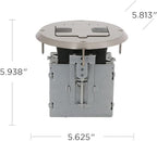 RACO 6239NI Floor Kit with Recessed Duplex 15A TR Device and Adjustable Steel Box, 1-Gang, Nickel