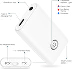 Ankilo Upgraded Bluetooth 5.3 Transmitter Receiver, 2 in 1 Wireless Bluetooth Adapter, Portable Aux Adapter for Car, Audio Receiver for Laptop, Radio, Headphones, Speakers, TV, White