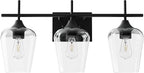VONLUCE Bathroom Vanity Light, 3 Light Bathroom Light Fixture Over Mirror, Bathroom Wall Lamp with Clear Glass, Modern Black Vanity Lighting fixtures for Bathroom, Bedroom, Hallway