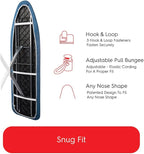 TIVIT Ironing Board Cover 15 x 55, Performance Grade Titanium Coated Pro Grip Pad & Covers - Superior Scorch & Stain Resistance, High Heat Reflection, 3 Padded Layers 3 Fastener Straps - Made In Italy