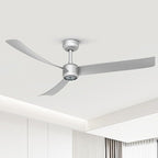 ocioc Ceiling Fans with Lights,52 Inch Low Profile Ceiling Fan with Remote,Quiet Reversible DC Motor,Dimmable LED,6 Speeds,Modern Ceiling Fan for Bedroom,Living Room(Silver)