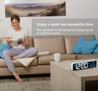 Digital Clock, Clock For Bedroom, Clocks For Living Room Decor, Desk Table Clock, Alarm Clock Large Display with Date Week Temperature, Automatic Brightness Dimmer, Smart Cool Modern (White Blue)