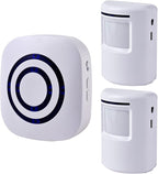 Motion Sensor Alarm - Seanme Wireless Driveway Alarm 100m Long Distance Signal Transmission, Home Security Alarm System Motion Sensor Doorbell with 38 Chime Tunes (1 reciver and 2 Sensor)