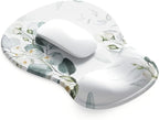ErgoComfort Gel Wrist Rest Mouse Pad-Ergonomic Office Mousepad with Wrist Support-Non-Slip, Design Desk Accessories Mat for Home&Game Decor (08Sage Harmony)