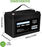 WOXABHSL 4 PCS 12V 100AH Lifepo4 Lithium Battery Up to 15000+ Deep Cycles, Buit in 100A BMS Perfect for Trolling Motors, Boat, Marine, Rv, Solar