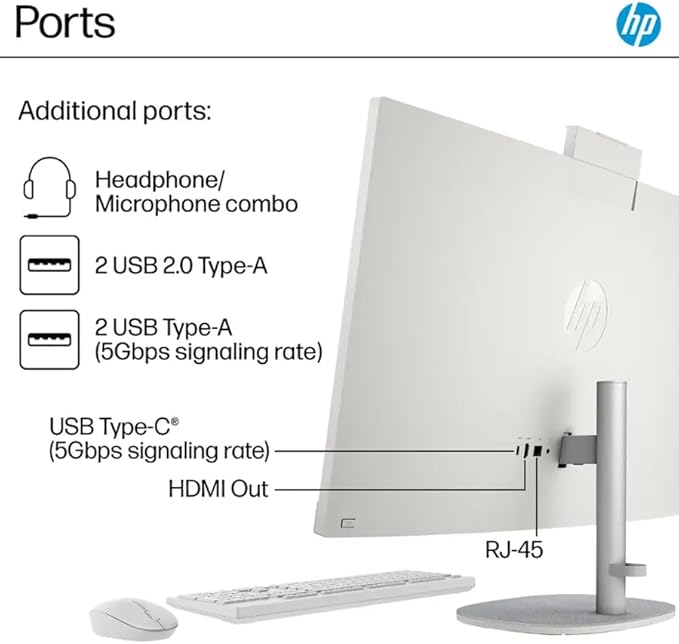 HP 27" All-in-One Touchscreen Desktop PC 2025 New, Intel Ultra 7 255U (Up to 5.2GHz), Intel AI Boost, 27 inch FHD Touchscreen Anti-Glare Display, 64 GB DDR5 5600MT/s, 2 TB Gen4 SSD, Windows 11 Pro