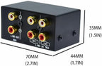 2 in 4 Out or 4 in 2 Out Audio Sound selector RCA Female Stereo Channel 2 Splitter switcher Box Switching No External Power No Noise