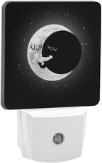 Cute Lunar Eclipse Night Light, Plug into Wall Decor Nightlights for Bedroom, Bathroom, Hallway, Kitchen, with Dusk to Dawn Light Auto Sensors LED Night Lights for Boys Girls Women Men Room Gifts