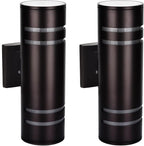 rosykite Smart Outdoor Wall Lights Color Changing 2 Pack, RGB+2700K-6500K Modern Exterior Lighting Fixtures Cylinder Outside Wall Sconce with Glass, WiFi APP Control Up Down Outdoor Porch Lights