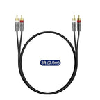 J&D RCA Cable, 2 RCA Male to Male Stereo Audio Cable, Gold-Plated Copper Shell, Heavy Duty, Compatible with Speaker, Amplifier, Subwoofer, 3 Feet