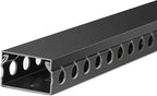 ZhiYo Cable Raceway 156in(4X L39in), Server Rack Cable Management Under Desk Cord Organizer, Electrical Safe PVC Cable Channel Open Slot Wire Raceway for Network/PC/TVs, Wire Duct H1 x W1.6in Black