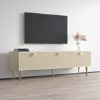 Meble Furniture Dorset 01 TV Stand - Modern Rectangular TV Stand with Storage Cabinets - Media Entertainment Center Console Table for TV Up to 80" - Magnolia