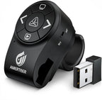 AMERTEER Bluetooth Wireless Presentation clicker for PowerPoint presentations, RF 2.4GHz Finger Ring Remote, PPT Slides Rechargeable