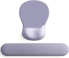 ErgoComfort Gel Wrist Rest Mouse Pad-Ergonomic Office Mousepad with Wrist Support-Non-Slip, Design Desk Accessories Mat for Home&Game Decor (09LavenderHaze Set)