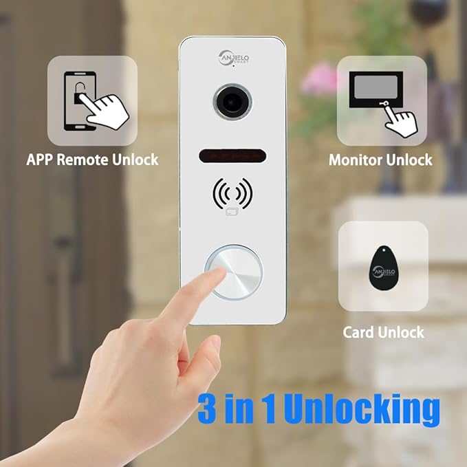 Wired Video Doorbell Intercom System 7 inch Monitor 1080P HD Camera Entry Doorphone Door Camera TUYA WiFi Smart Home Door Phone Kits for Apartment Home Villa (1 doorbell + 2 Monitor)