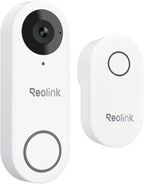 REOLINK 2K Video Doorbell Wi-Fi Camera with Chime, 3:4 Head-to-Toe View, 180°View, 5/2.4 GHz Wi-Fi, 2-Way Talk, Person/Package Detection, Waterproof, Smart Alerts, Works NVR(Wired)