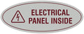 Signs ByLITA Oval Electrical Panel Inside Sign (Light Grey/Burgundy) - Small