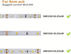 LightingWill 10pcs Pack Strip Wire Solderless Snap Down 2Pin Conductor LED Strip Connector for 8mm Wide 3528 2835 Single Color Flex LED Strips