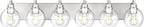 METWET Bathroom Light Fixtures, 6 Light Brushed Nickel Vanity Light, 38 Inch Modern Wall Sconces with Globe Clear Glass Shade, Vanity Lighting Fixtures Over Mirror, VL195-BN-6