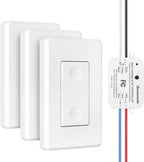 DEWENWILS Wireless Wall Light Switch Kit, No WiFi Needed Remote Control Switch for Small Appliance, Lamps, Lighting Fixture, No in-Wall Wiring, Long RF Range, 3 Pack Switches+1 Receiver