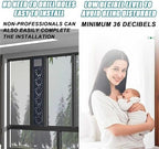 Adjustable Door & Window Exhaust Fan with Filter, 52-140cm, 85m³/h Airflow, 2800 RPM Speed, Ideal for Home, Kitchen, Bedroom & Office Use, Punch-Free Installation.