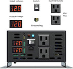 WZRELB 600W 12V 120V Pure Sine Wave Power Inverter with 2 AC Outlets Wired Remote Control