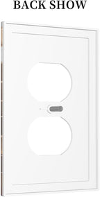 Bvtewkhz Brown Abstract Luxury Modern Geometric Cubic Marble Duplex Outlet Decorative Light Switch Covers Electrical Faceplate Switch Plates for Bathroom Kitchen Home
