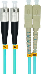 Jeirdus 2Meters 6ft SC to FC Duplex 50/125 10G OM3 Multi-Mode Fiber Optic Cable Jumper Optical Patch Cord SC-FC