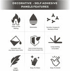 From Plain To Beautiful In Hours 9004 Depth Tier PVC 12 in x 12 in Peel and Stick Wall Panels (Covers / 10 sq.ft), Metallic Grey, 10 Piece