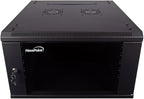 NavePoint 6U Server Cabinet Wall Mount Rack Enclosure Includes 2 Fans, Locking Glass Door, Removable Side Panels – 6U Network Cabinet 23.6” Deep, 19 Inch Server Rack for IT and A/V Equipment